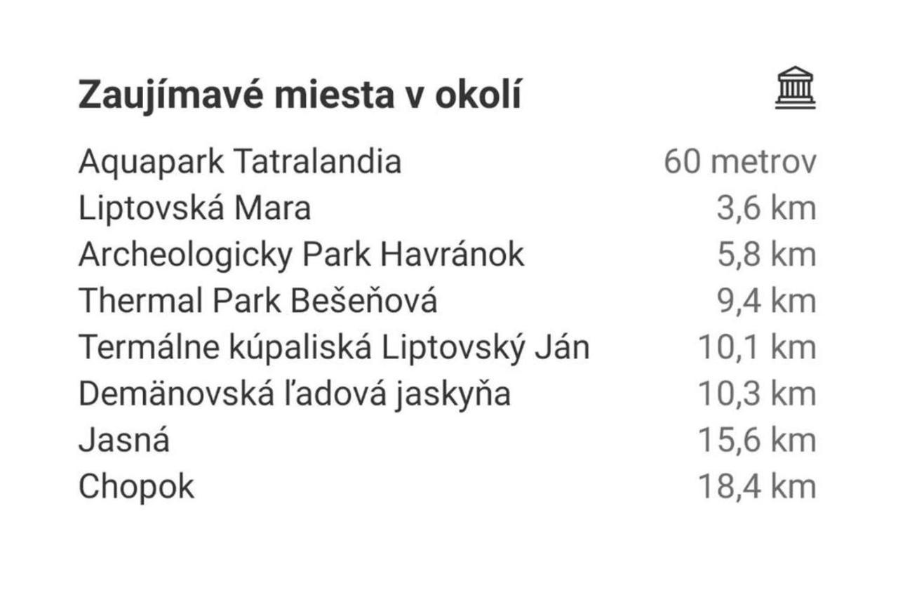 Chata 412 Tatralandia Liptovský Mikuláš Екстериор снимка